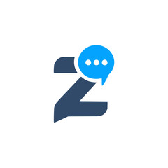 letter Z chat message mobile app logo vector illustration template design