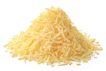 Shredded cheese in a neat pile ready for culinary use in various dishes