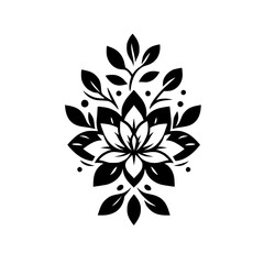 Elegant Black & White Floral Mandala Design