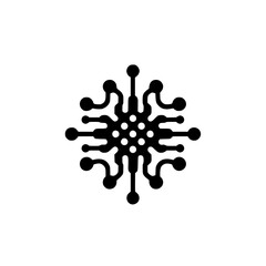 Abstract Circuitry: Minimalist Black & White Design Element