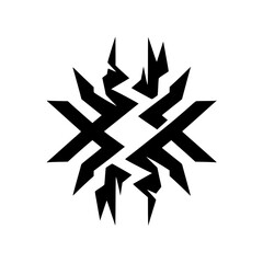 Geometric Starburst Logo - Black and White, Minimalist Design