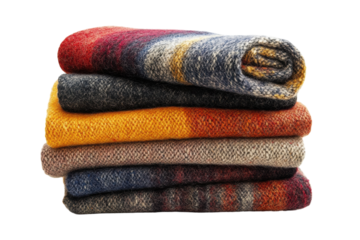 Stack of colorful blankets