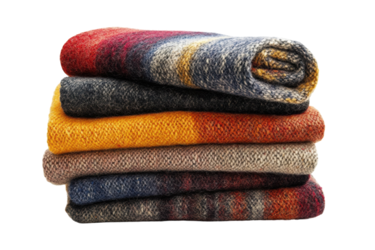 Stack of colorful blankets