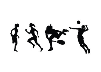 woman sports silhouette design 