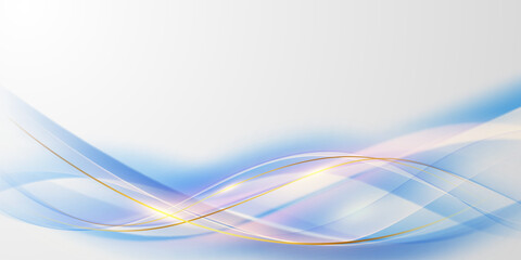 Fototapeta na wymiar Blue abstract wave background with luxury golden elements vector illustration