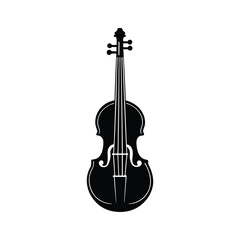 Fototapeta premium hardanger fiddle silhouette art illustration on white background