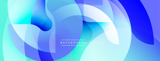 Abstract fluid shapes, vibrant blues, turquoise hues create modern background. Soft gradients, overlapping forms suggest movement, depth.
