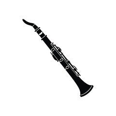 oboe silhouette art illustration on white background