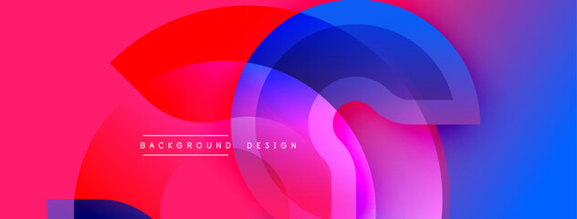 Abstract vibrant layers create dynamic composition. Pink, blue, red hues blend smoothly. Modern design element for backgrounds.
