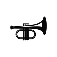 Obraz premium trumpet silhouette art illustration on white background