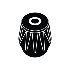 tabla silhouette art illustration on white background