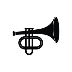 mellophone silhouette art illustration on white background
