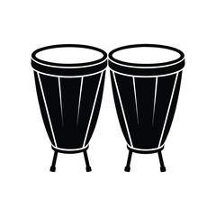timbales silhouette art illustration on white background