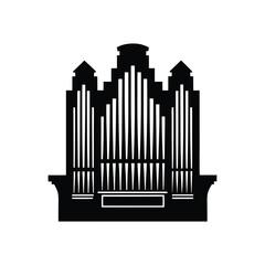 pipe organ silhouette art illustration on white background