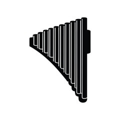 pan flute silhouette art illustration on white background