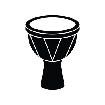 tamborim silhouette art illustration on white background
