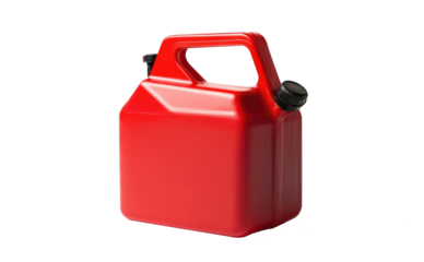 Portable red fuel container for safe storage and transportation of liquids