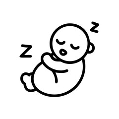 Sleeping baby icon with closed eyes and Z symbols
