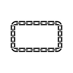 Minimalist Geometric Frame in Black on White, Design Element