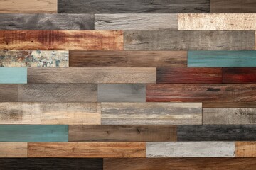 Naklejka premium Variety of wood planks in different colors and textures
