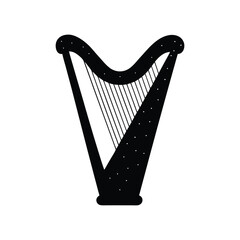 Obraz premium gravity harp silhouette art illustration on white background