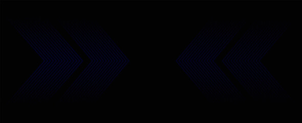 Obraz premium black abstract background with glowing arrow lines. Modern shiny dark blue geometric lines design. Technology futuristic concept. Horizontal banner template. Suit for cover, header, poster, 
