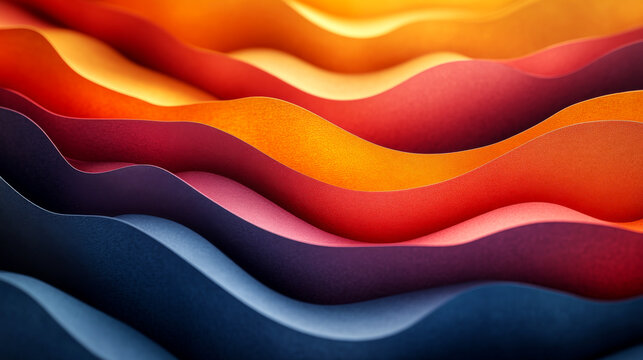 Colorful layered paper waves use for modern design backgrounds website banners presentation slides artistic concepts