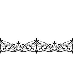 Elegant Black Floral Border Design on White Background