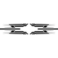 Futuristic Black Ornament on White Background