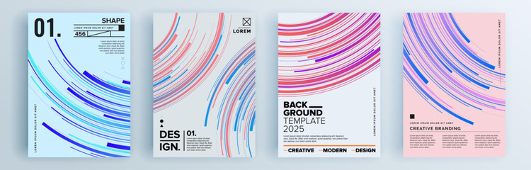 Modern abstract covers set, minimal covers design. Colorful geometric background, vector illustration.
