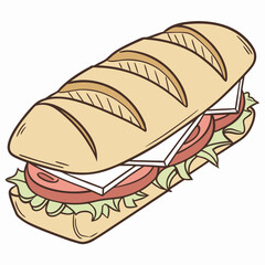 sandwich, white background