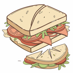 sandwich, white background