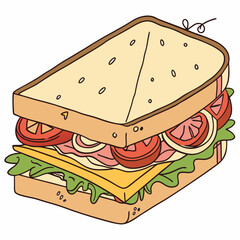 sandwich, white background