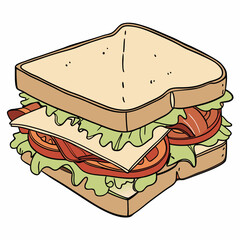 sandwich, white background