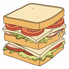 sandwich, white background