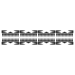 Geometric Tribal Border: Black Triangles & Diamonds on White, Modern Vector Design