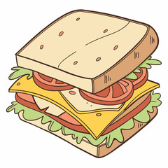 sandwich, white background