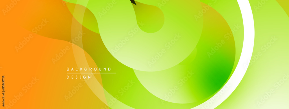 Poster abstract vibrant layers create flowing design. orange, yellow, green hues blend seamlessly. modern b