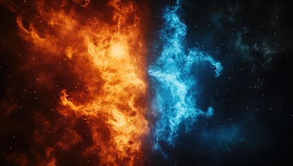 Fototapeta premium Fiery and icy clash