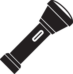 flashlight silhouette, black and white silhouette, vector and illustration