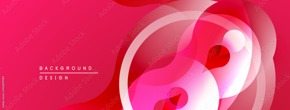 Leinwandbilder Abstract pink design. Overlapping circles create dynamic visual effect. Modern gradient background suitable for presentations.
