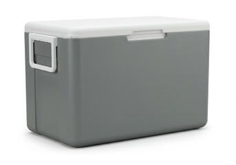 Portable Gray Plastic Cooler Box Icebox Storage Container Food Cold Gear Party Beach White Travel