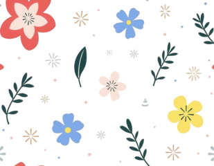 Abstract flower pattern on transparent background