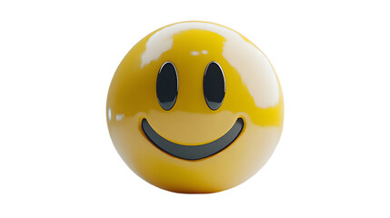 Fototapeta premium A Cheerful Smiley Face Emoji with Glossy Finish Radiating Joy and Positivity in Digital Art