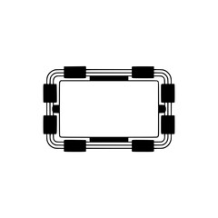 Minimalist Black Frame Design, Empty Space, Geometric Shape, Graphic, Icon