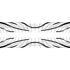 Abstract Grid Lines with Black Curves, White Background - Minimalist Design