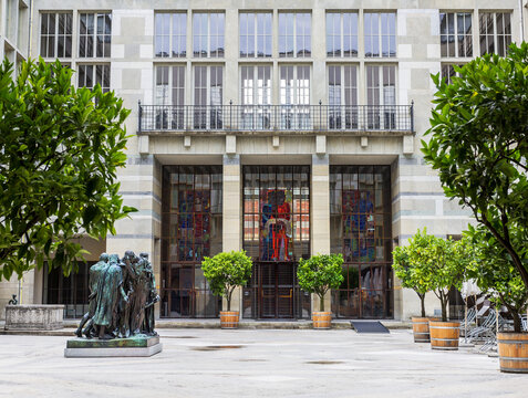 Basel, Switzerland -  August 02. 2021: The front exterior of the Art Museum (Kunstmuseum) in Basel, Switzerland
