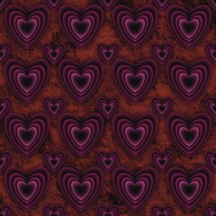 Heart, a picture of overlapping pink hearts reduced in size, print, cover, wallpaper, carpet design, patterns on products.