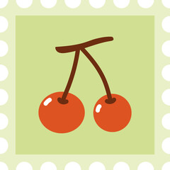 Cherry Stamp Illustration