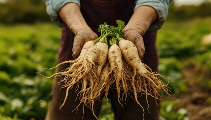 Freshly harvested roots held in hands (2)